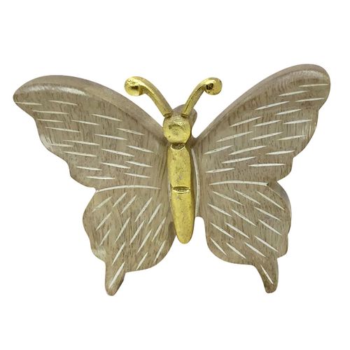 ORIGEN Home Decor Mariposa De Madera Marrón - Figura de Mariposa Bohemio - 12x15x3cm<br /><br />