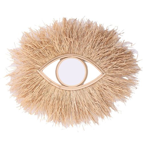 ORIGEN Home Decor Espejo De Hierba Ojo Redondo - Marrón Vintage 65x75x3cm<br /><br />