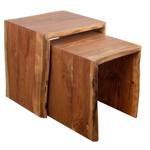 <Br />Taburetes Bohemios De Madera De Acacia - Pack De 2 Unidades<Br /><Br />