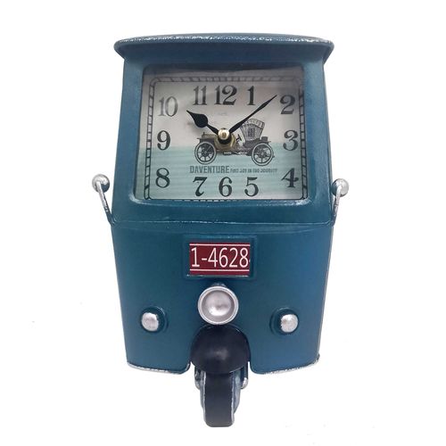 Signes Grimalt By SIGRIS - Reloj Tuc-Tuc Vintage Azul de Metal | Reloj Sobremesa Reloj Sobremesa Vintage Relojes Decorativos De Mesa 22x13x15cm