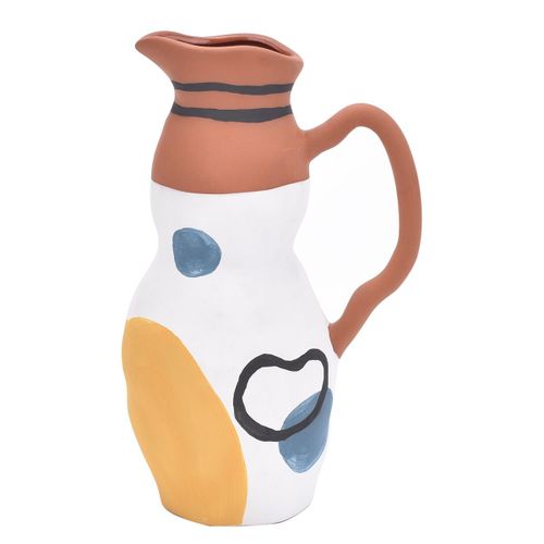 ORIGEN Home Decor - Jarrón Decorativo Decoracion | Jarrones Y Portavelas Marrón - 22x9x14 cm