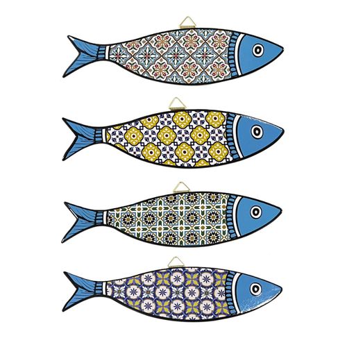 Origen Home Decor Colgante Pez 4 U Colgantes | Colgante Azul - 1x30x8cm