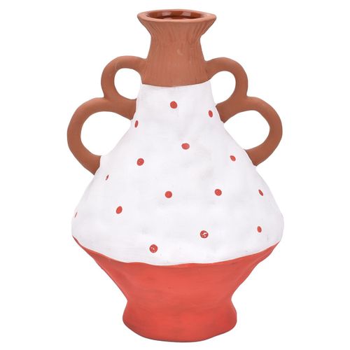 ORIGEN Home Decor - Jarrón Decorativo Decoracion | Jarrones Y Portavelas Marrón - 20x13x13 cm