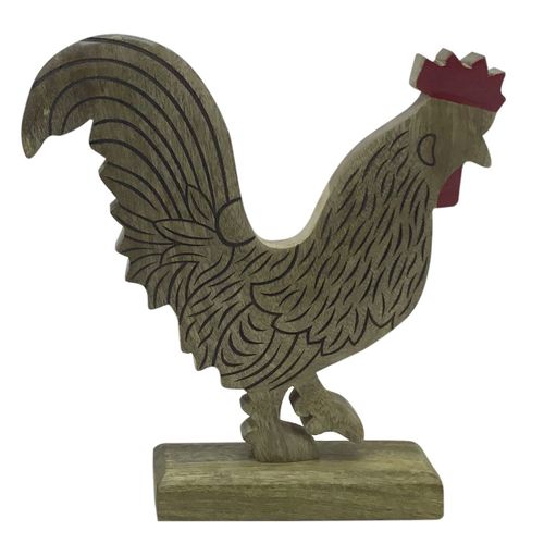 ORIGEN Home Decor Gallina De Madera Animales | Figura de Sobremesa Marrón - 21x20x5cm<br /><br />