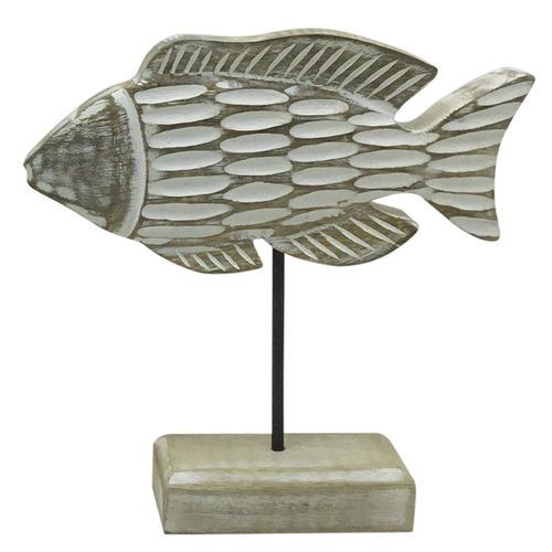 ORIGEN Home Decor Pez De Madera Marinero Figura de Sobremesa Gris 20x20x5cm<br /><br />