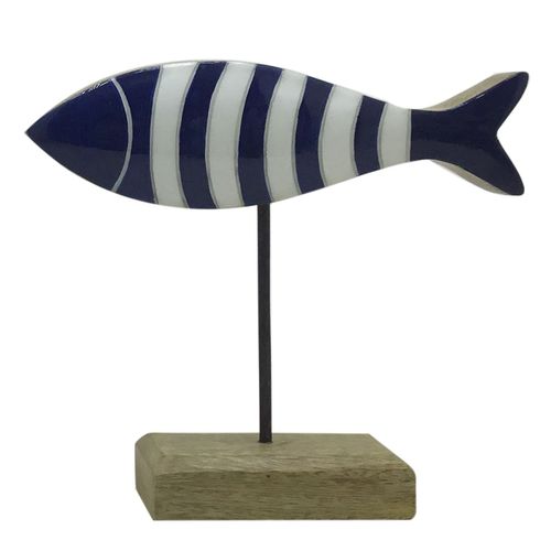 ORIGEN Home Decor Pez De Madera Marinero Azul - Figura de Sobremesa 18x20x5cm<br /><br />
