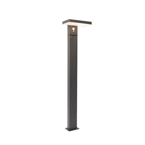 Qazqa Moderne Buiten Paaltje Donkergrijs 80 Cm Incl. Led En Solar - Sunnie Aluminium /Plastique Gris Foncé Oblongue / Extérieur / Jardin / Luminaire / Lumiere / Éclairage Led (Non...