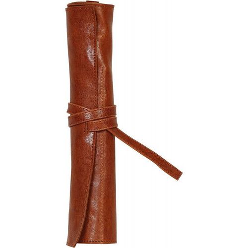 Trousse - Marron - Ronde - En Rouleau - Cuir Véritable - Flying Spirit - Clairefontaine