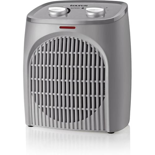 Tropicano Bagno - Radiateur Soufflant 2000W, Thermostat Réglable, Pour Salle De Bain, 2 Vitesses De Chauffage, Fonction Ventilateur, Éclairage Led, Silencieux, Gris