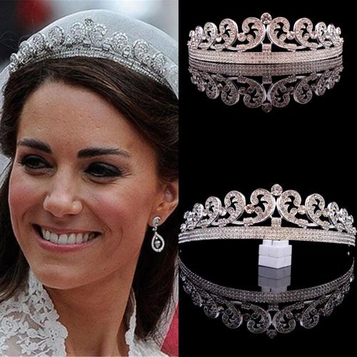 Diadème Couronne De Princesse Baroque Diana William Kate, Accessoires Pour Cheveux De Mariage 