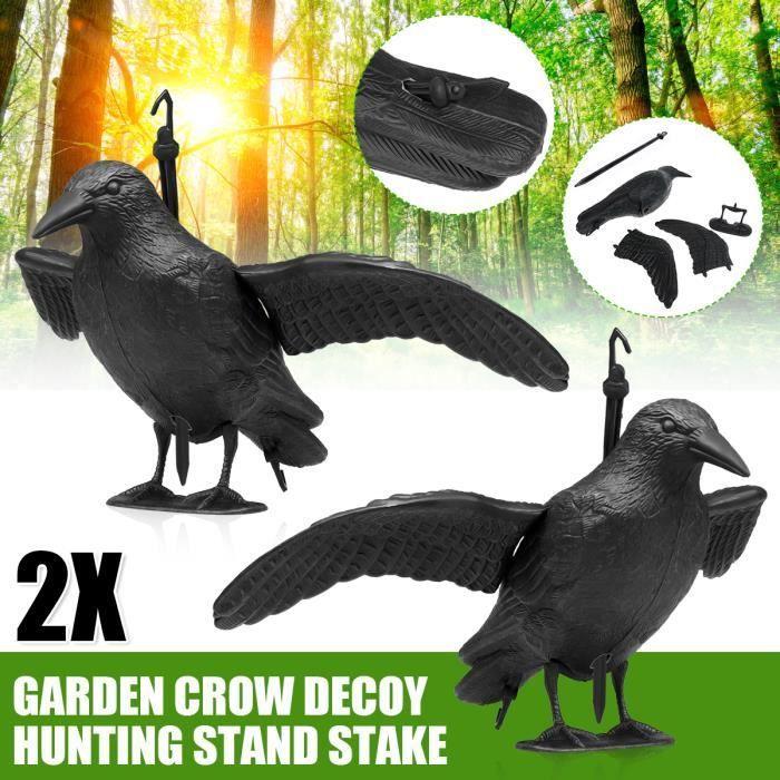 Épouvantail à vie / corbeau répulsif pigeon / corbeau noir en plastique - 3  pièces