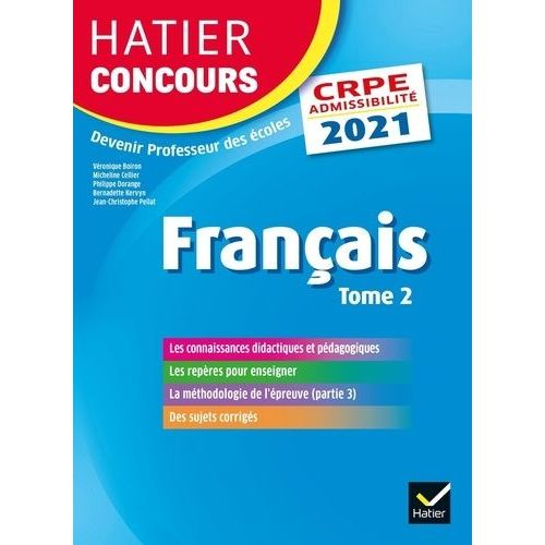 Français - Epreuve Écrite D'admissibilité Crpe Tome 2