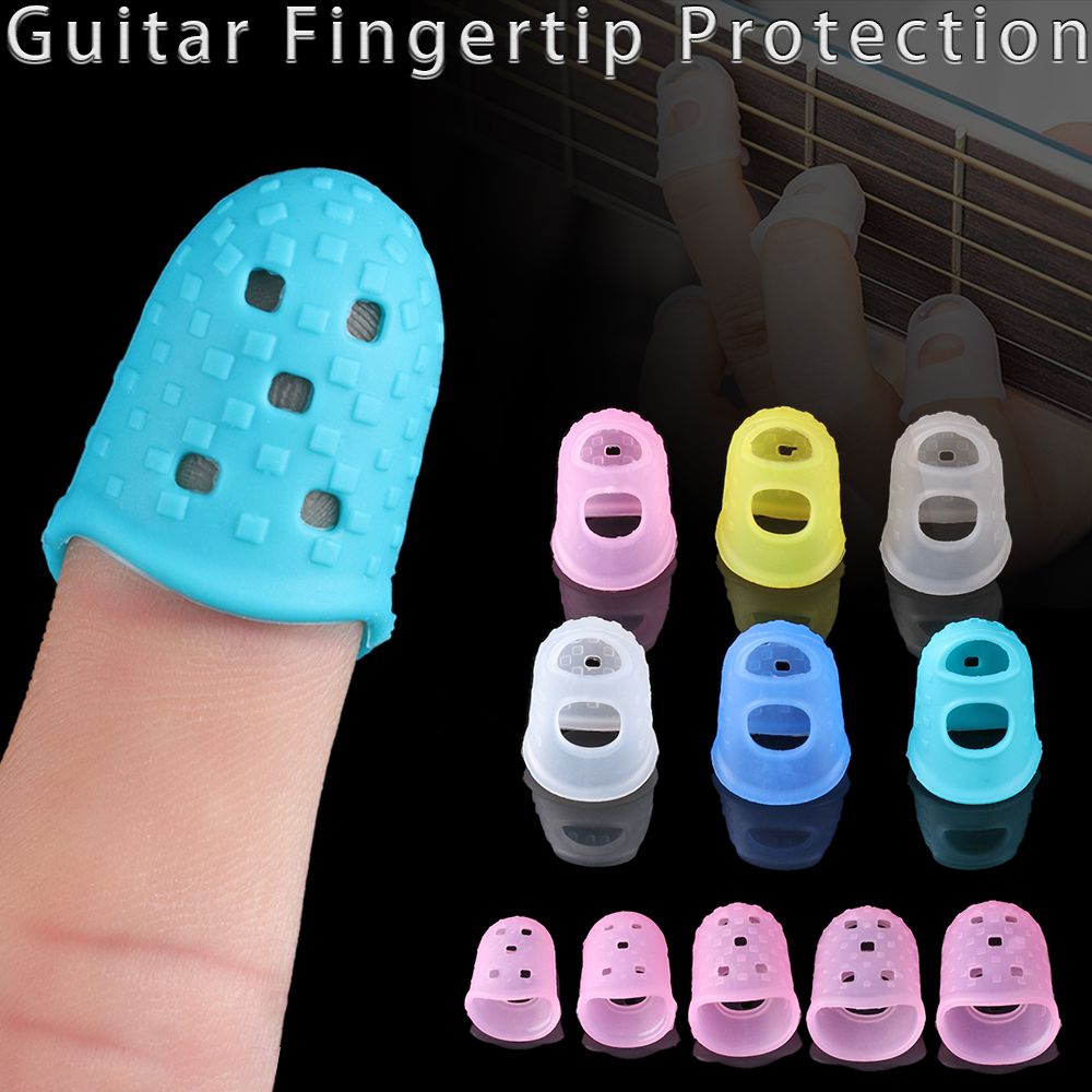 4 pièces-boîte Guitare Doigt Protecteurs Silicone Protège-doigts