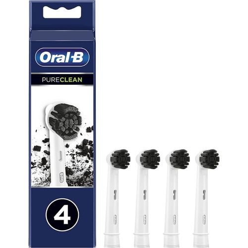Oral-B Têtes de Rechange pour Brosse à Dents Pure Clean Charbon  - Lot de 4