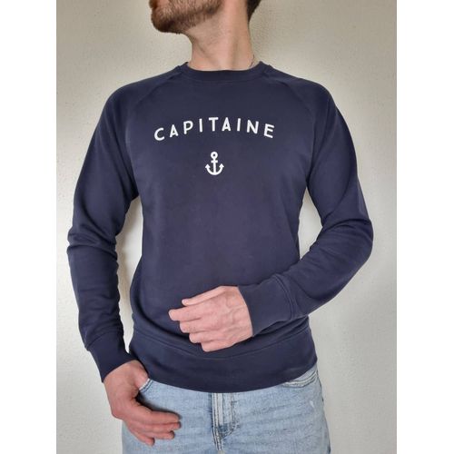 Pull Sweat Shirt Homme "Capitaine" Bleu Marine Monsieur Tshirt Taille M