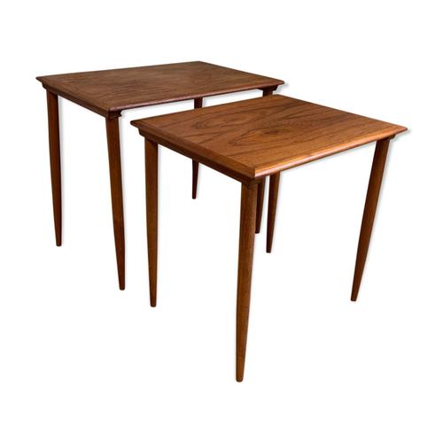 Duo De Tables Basses Gigogne Danoise En Teck Bois