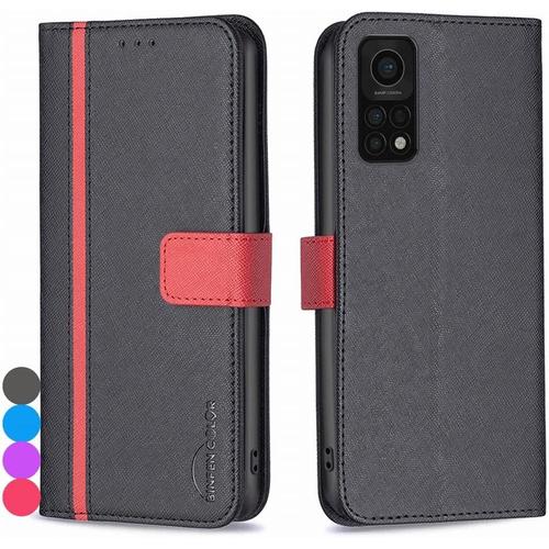 Housse Coque Pour Xiaomi Mi 10t Etui Cuir Pour Xiaomi Mi 10t Étuis De Ceinture Pochettes Avec Fentes Cartes Et Rabat Protecteur Silicone Souple Étuis Housse Pour Xiaomi Mi 10t, Noir