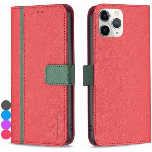 Housse Coque Pour Iphone 11 Pro Max Etui Cuir Pour Iphone 11 Pro Max Étuis De Ceinture Pochettes Avec Fentes Cartes Et Rabat Protecteur Silicone Souple Étuis Housse Pour Iphone 11 Pro Max, Rouge