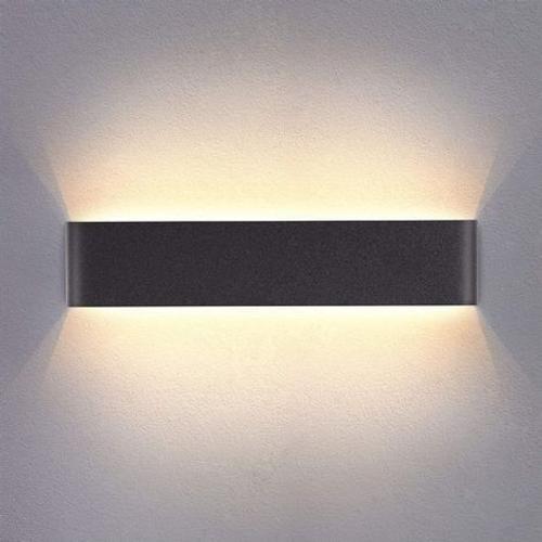 Applique Murale Interieur LED Noir 14W 3000K Lampe Murale Blanc