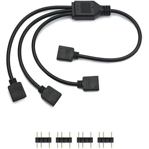Cable répartiteur ARGB, 5 V, 3 broches, cable rgb pc, 1 prise vers