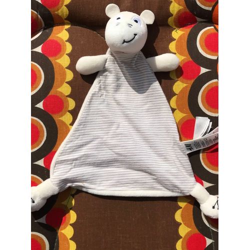 Doudou Hippopotame Plat Crème Ecru Rayé H&m