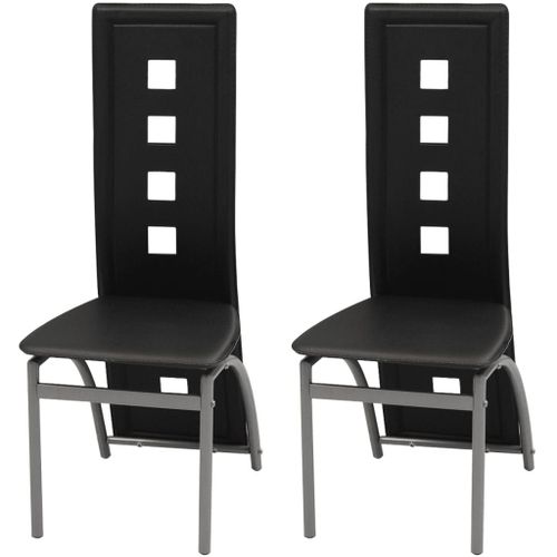 Vidaxl Chaises De Salle À Manger 2 Pcs Noir Similicuir