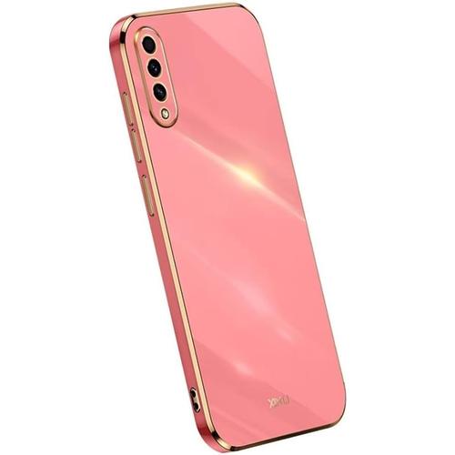 Coque En Silicone Pour Samsung Galaxy A70 6.7"" Inches , Etui Housse De Téléphone De Style Bord Doré - Rouge