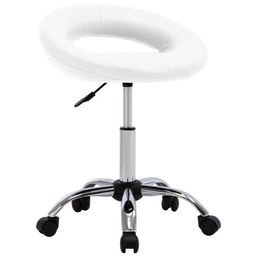Vidaxl Chaise Pivotante À Manger Blanc Similicuir
