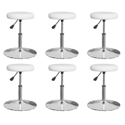Vidaxl Chaises De Salle À Manger 6 Pcs Blanc Similicuir