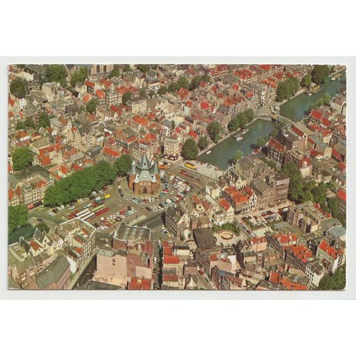 Carte Postale Amsterdam, Holland, Vue Aérienne Du Poids Publique Et Environs, Le Quartier Le Plus Ancien D'amsterdam, 1975