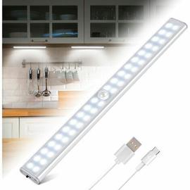 Generic ENSEMBLE 2PCS Capteur de mouvement LED sans fil Ultra mince lampe  intelligente lumière d'armoire pour la cuisine éclairage de nuit intérieur  Rechargeable à prix pas cher