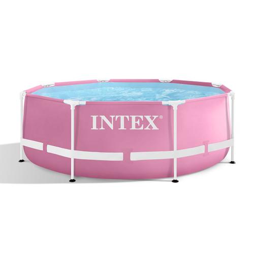 Piscine tubulaire Metal Frame Pink ronde 2,44 x 0,76 m (avec filtration) - Intex