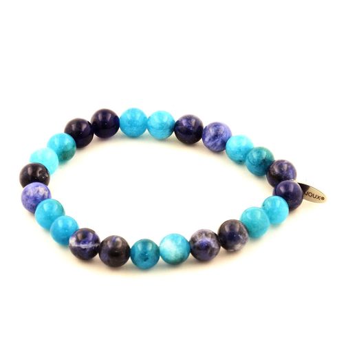 Bracelet Perles Apatite + Sodalite 8 Mm. Fabriqué En France.