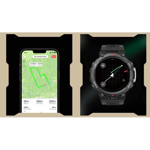 Amazfit T-Rex 2 - Noir de braise - montre intelligente avec bracelet - silicone - noir de braise - taille du poignet : 140-205 mm - affichage 1.39 image 1 | Rakuten