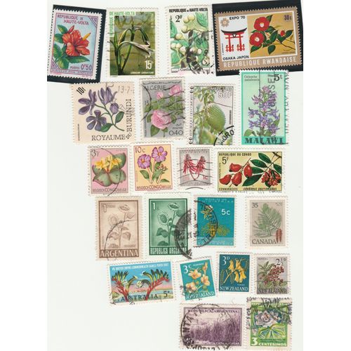 22 Timbres De Divres Pays - Plantes