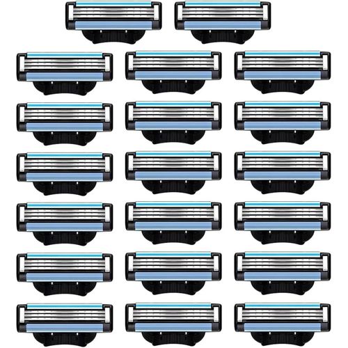 20 Pcs Lames De Rasoir Homme À Double Bande Lubrifiante Universelles Compatibles Mach3 