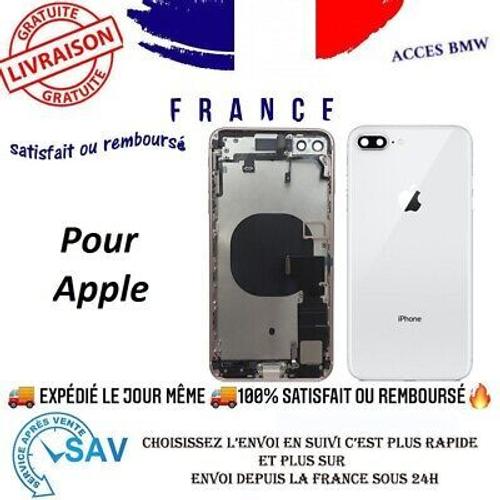 Chassis Arrière Nu Pour Iphone 8 Plus +Blanc Avec Tiroir Sim Et Bouton