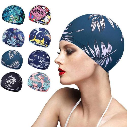 Bonnet De Bain Imprimé À La Mode, Séchage Rapide, Respirant, Pour Piscine, Turban Élastique, Accessoire De Sport Pour Hommes Et Femmes, 1 Pièce