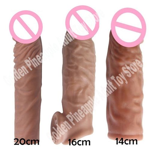 Jouets Sexuels Pour Hommes Avec Manches De Pénis Réalistes 14/16/20cm, Préservatifs Épais Avec Extension De Coq À Pois, Érection, Agrandissement De La Bite