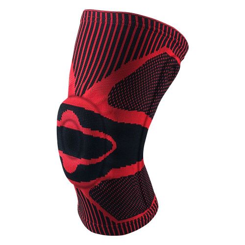 Manchon De Protection Du Genou Élastique En Tissu Nylon Rouge, Pour La Course À Pied, Différentes Tailles Et Spécifications