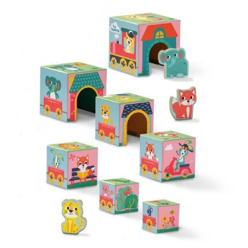 Tour De Blocs A Empiler Avec Figurines D'animaux