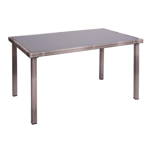 Table De Jardin Balcon 120x75cm En Polyrotin Gris-Brun 04_0005085