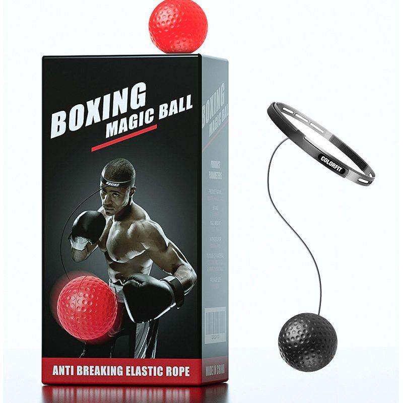 Boule de boxe en mousse Pu, boule d'entraînement de réaction, à tête fixe,  fournitures de boxe, boule magique de réflexion