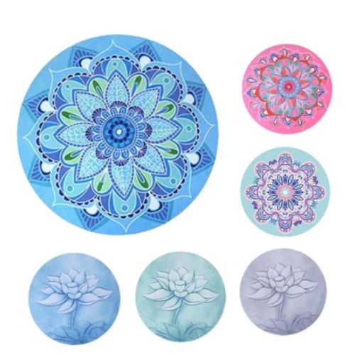 Tapis De Yoga Rond Imprimé, En Caoutchouc Naturel, Ultraléger, Portable, Pliable, Antidérapant, Pour Fitness, Pilates, 1mm