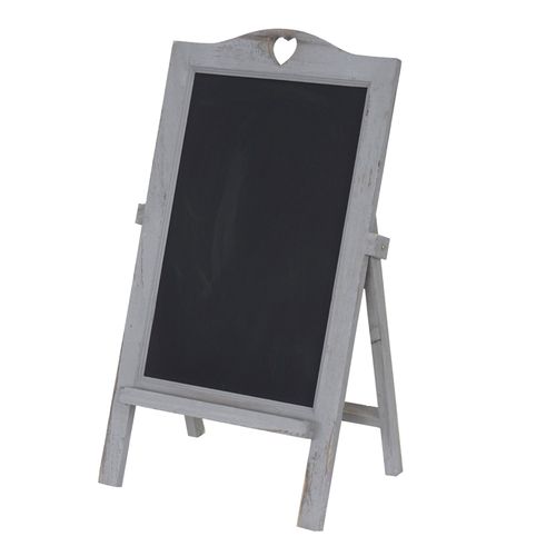 Tableau publicitaire panneau pour craie sur pied 66x37x27cm aspect vintage gris 04_0004311