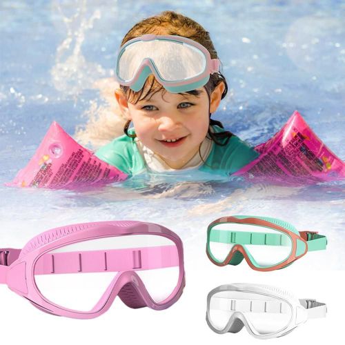 Lunettes De Natation Anti-Buée Pour Enfants, Grand Cadre, Équipement De Natation Pour Garçons Et Filles, En Silicone, Pour La Plongée En Piscine