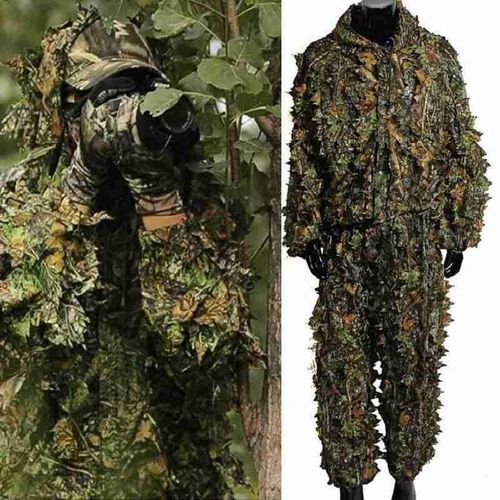 Vêtements De Chasse En Feuilles D'érable 3d, Costumes De Camouflage Bioniques Pour Sniper Et Chasseur, Avec Possibilité De Voir Les Oiseaux, Veste Et Pantalon