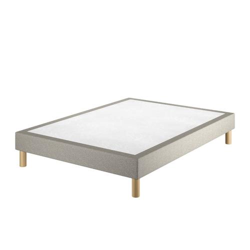 Le Roi Du Matelas - Sommier Calla Deco Ashgrey - 160x200 Cm - Cadre Bois Massif Recouvert De Tissu - Lattes Sapin Blanc Du Nord - Soutien Ferme