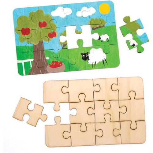 Baker Ross Lot De 8 Puzzles Vierges En Bois Pour Décorer Les Enfants Aw602