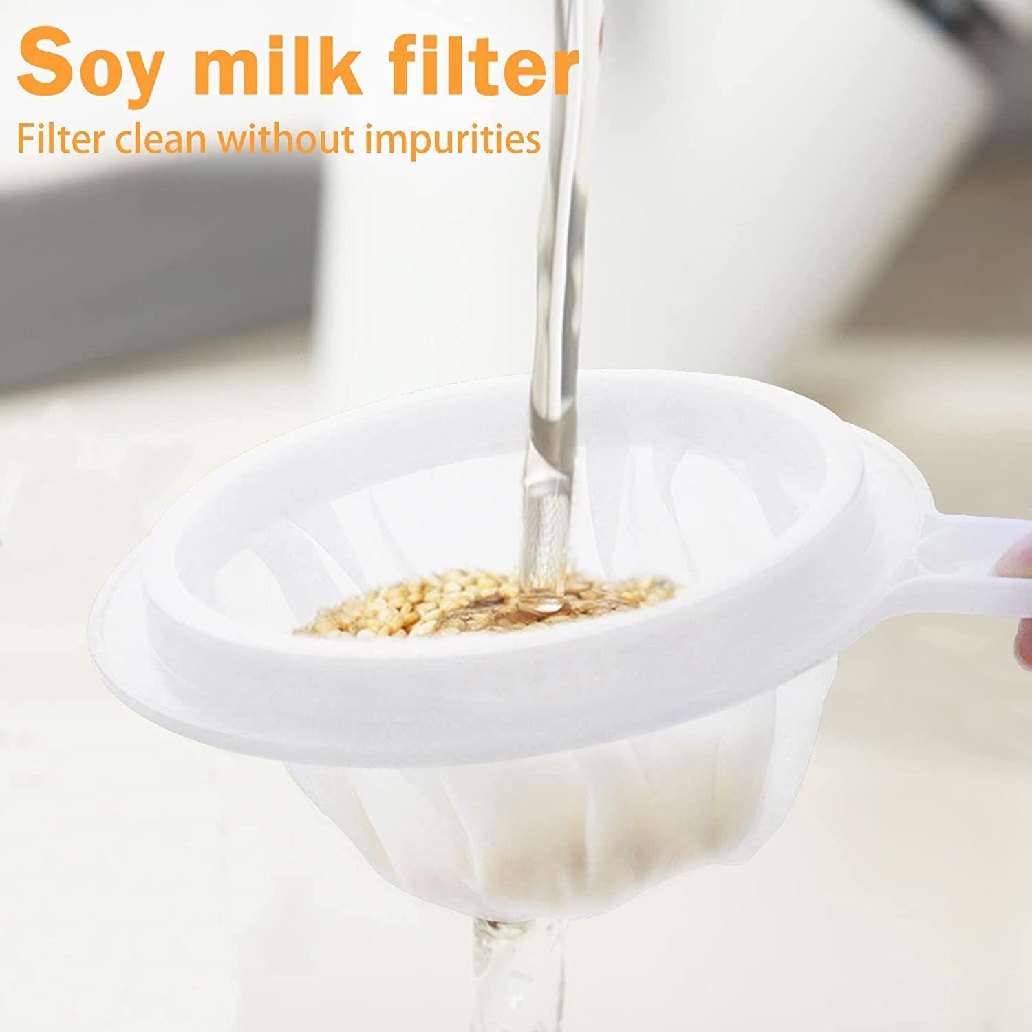 Filtre à lait de soja de qualité alimentaire Passoire à mailles fines en  nylon avec poignée Passoire en plastique pour lait de soja Café Lait Yaourt  Jus Huiles Vin Miel (maille 200 ?)